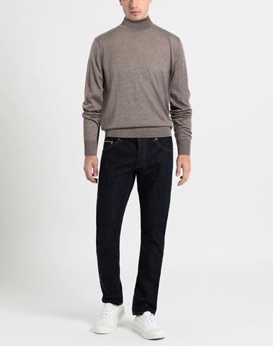 Man Turtleneck Taupe Size 46 Virgin Wool