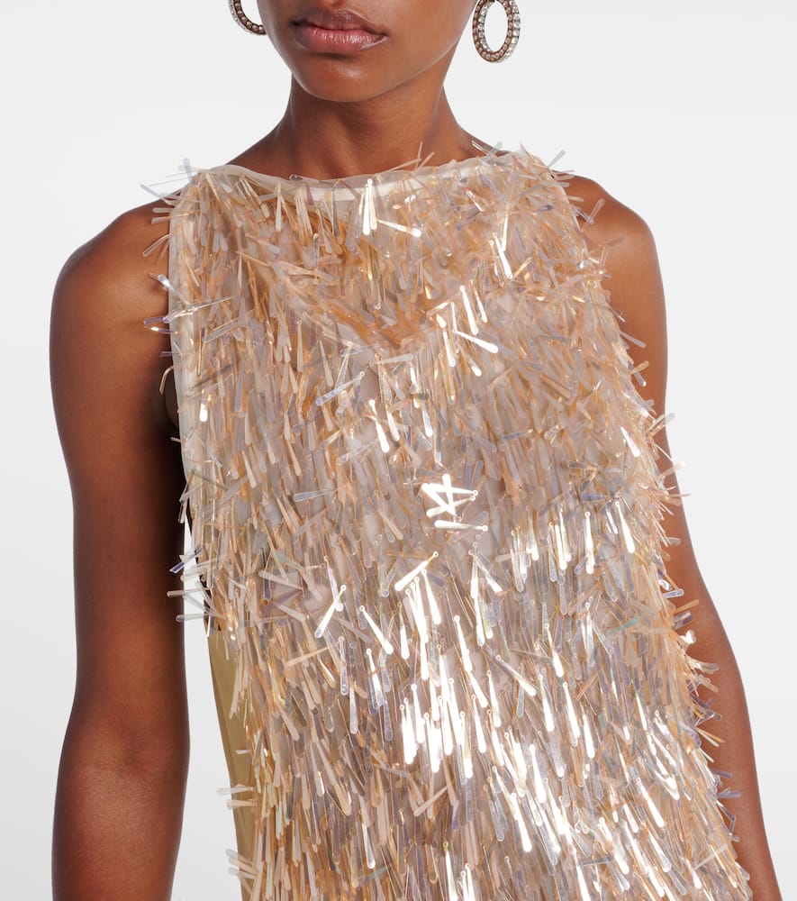 Tiara sequinned asymmetric gown