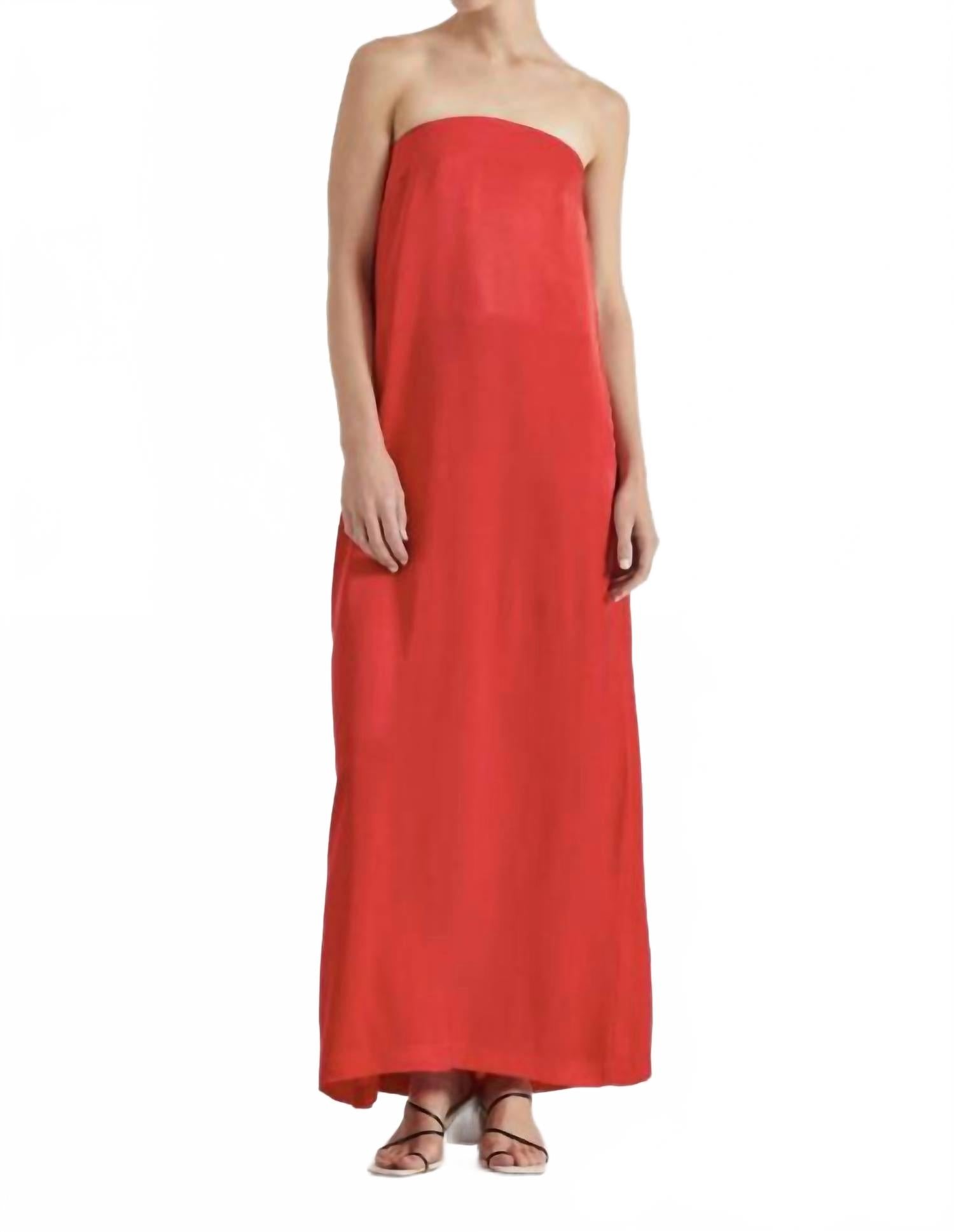 Voyage Strapless Maxi Dress In Crimson
