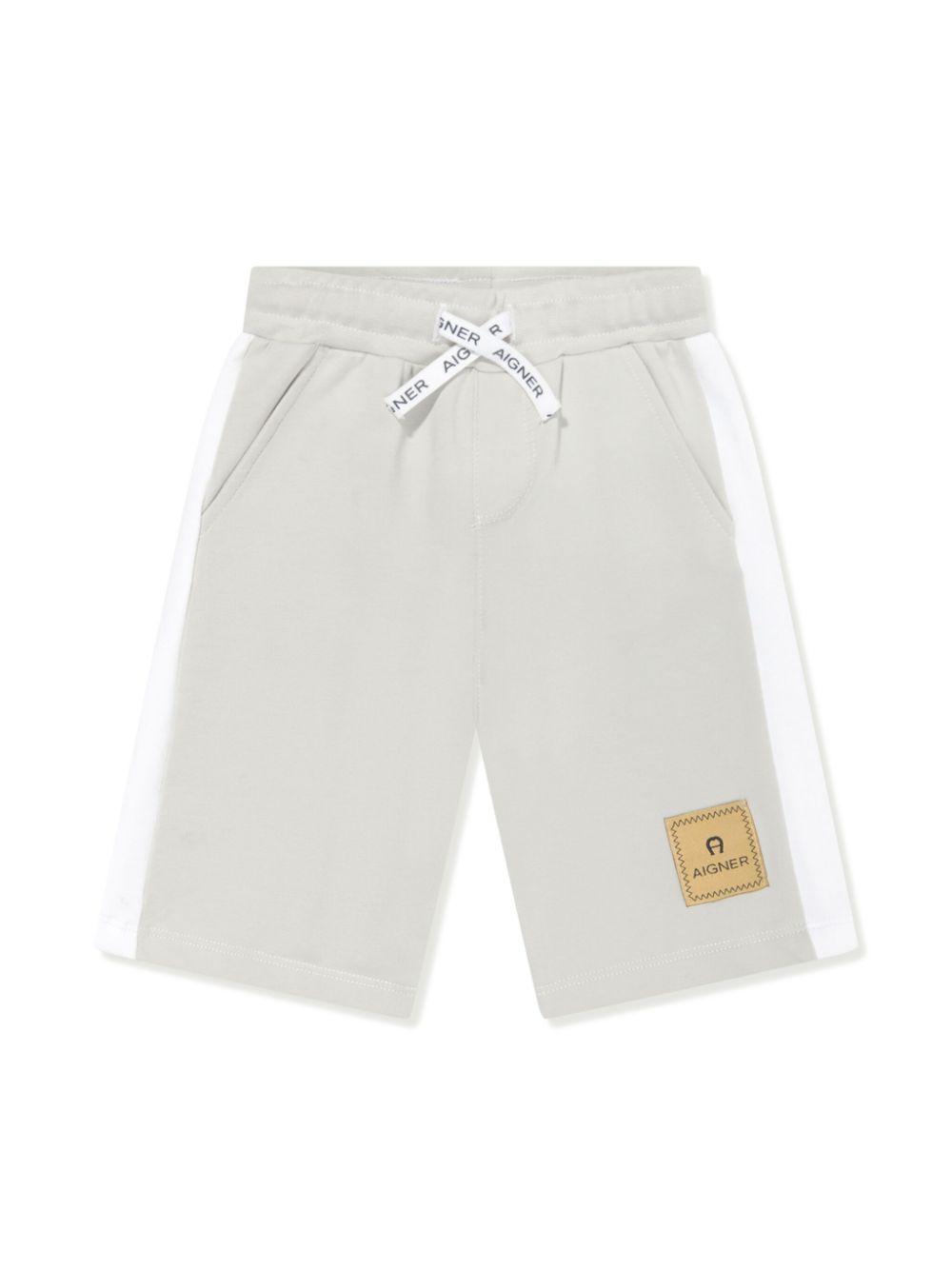 Logo-appliqué cotton track shorts - Grey