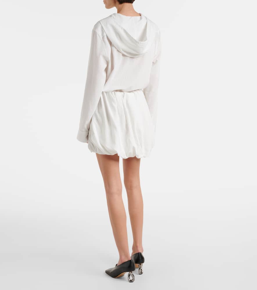 Gathered pinstripe balloon miniskirt