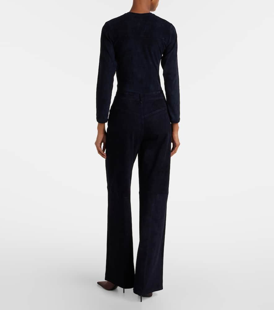 Mytheo high-rise suede wide-leg pants