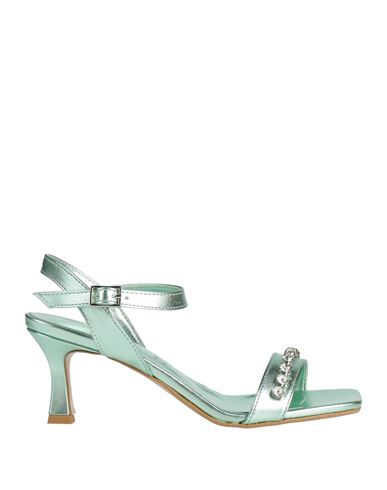 Woman Sandals Emerald green Size 6 Textile fibers