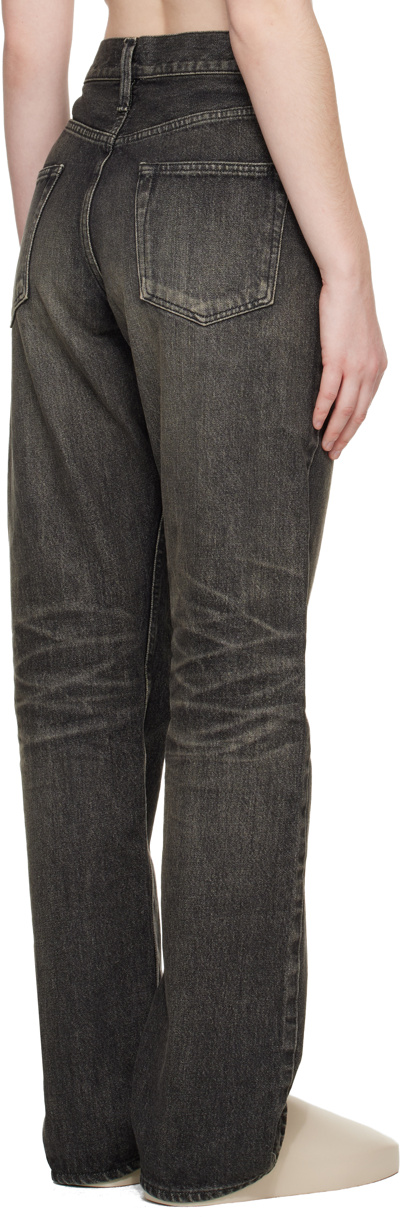 Black Straight 5 Pocket Jeans