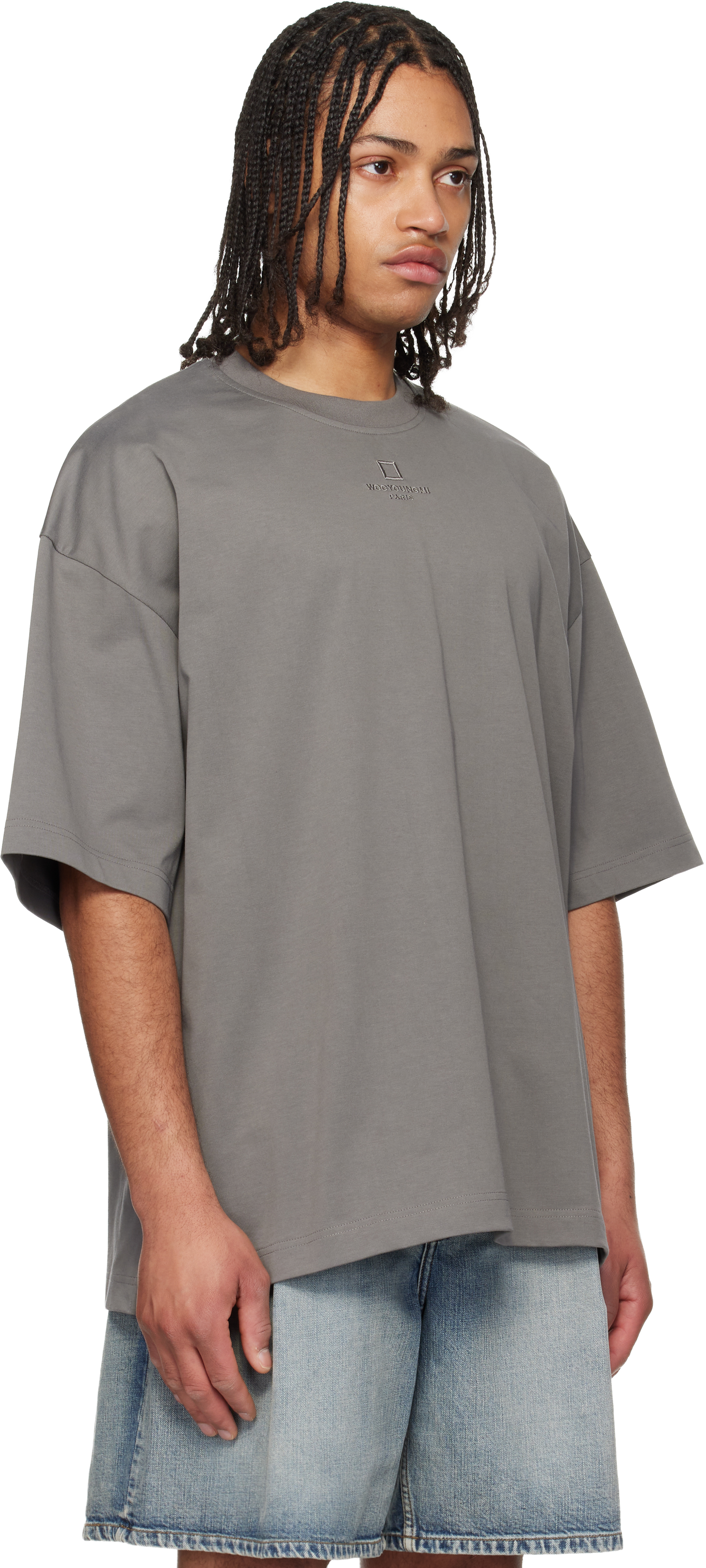 Gray Cotton Over Size T-shirt