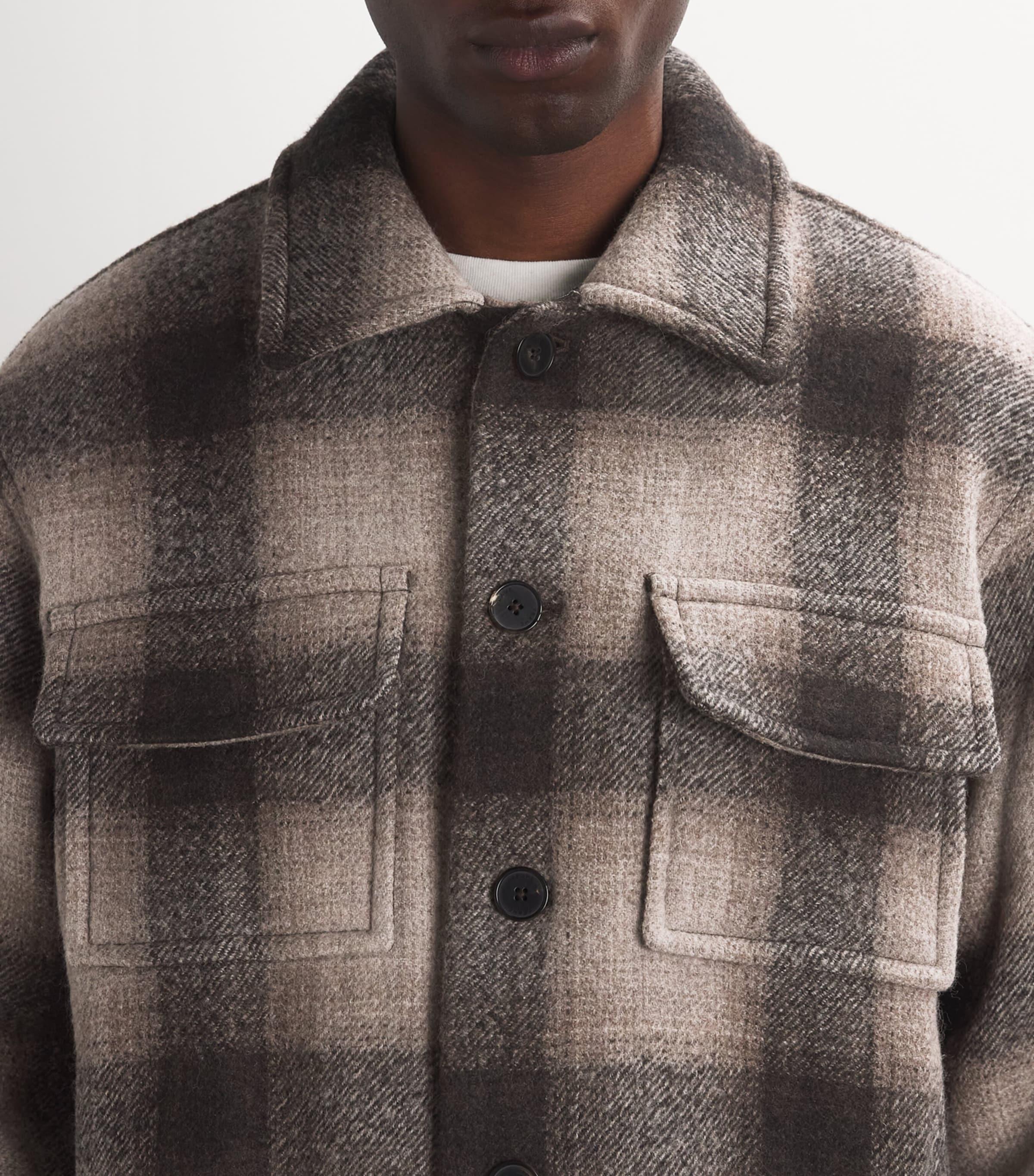 Wool-Blend Plaid Jacket
