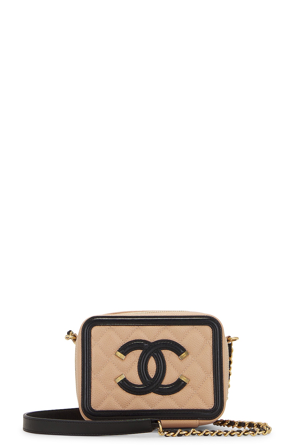 Chanel Chanel Filigree Chain Vanity Clutch in Beige - Beige. a