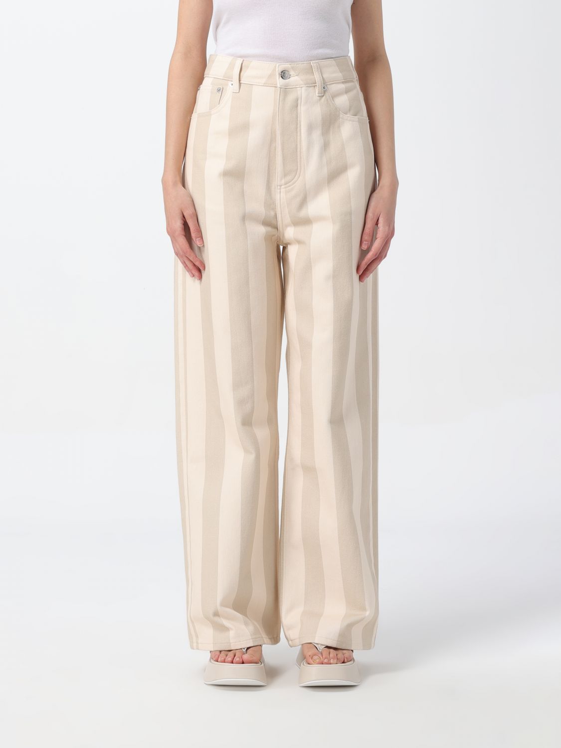 Jeans Woman color Beige
