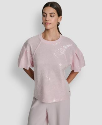 Womens Sequin Crew Neck Sweatshirt