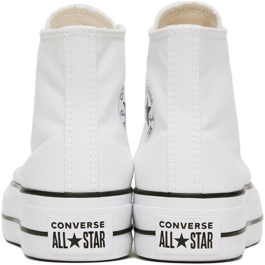 White Chuck Taylor All Star Canvas Platform High Top Sneakers