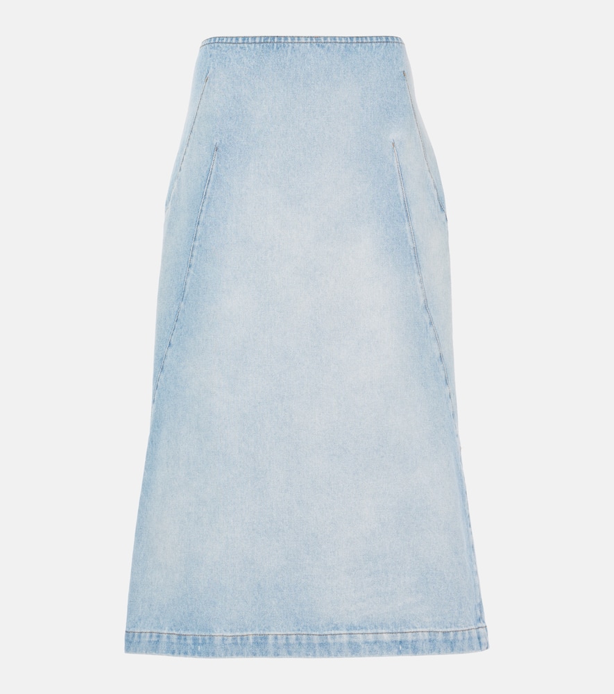 Denim midi skirt