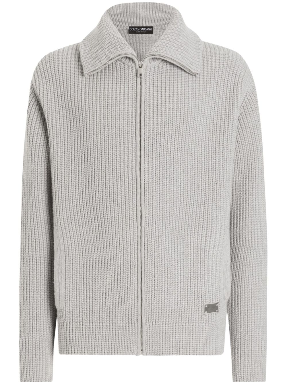 Fisherman's-knit cardigan - Grey