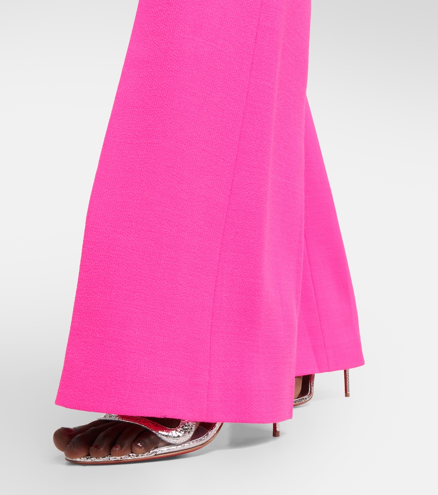 High-rise wide-leg wool-blend pants