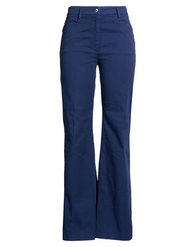 Woman Pants Blue Size 6 Cotton, Elastane