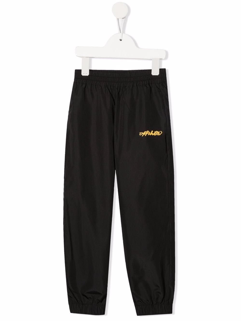 Logo script-detail trousers - Black