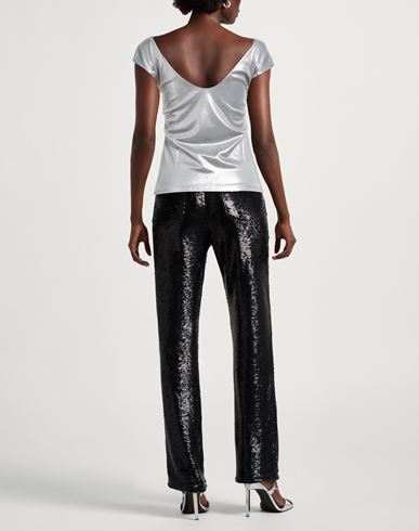 Woman Top Silver Size 8 Viscose, Polyamide, Elastane