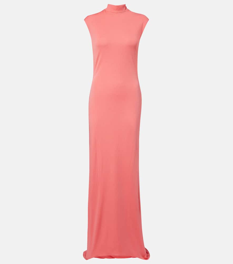 Asymmetric crêpe jersey gown