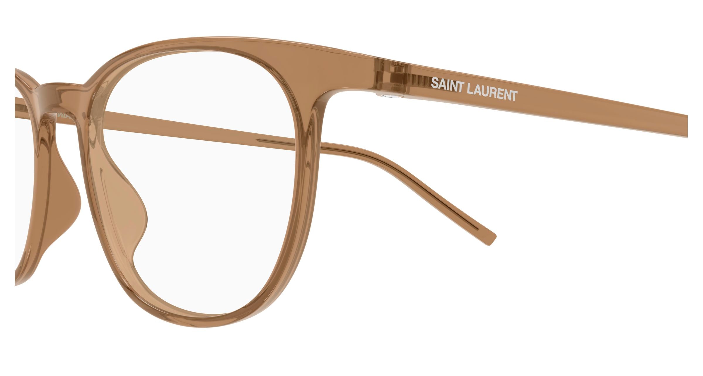 SAINT LAURENT Unisex SAINT LAURENT SL 884 006 Optical frames Bio-injected Brown Transparent Round