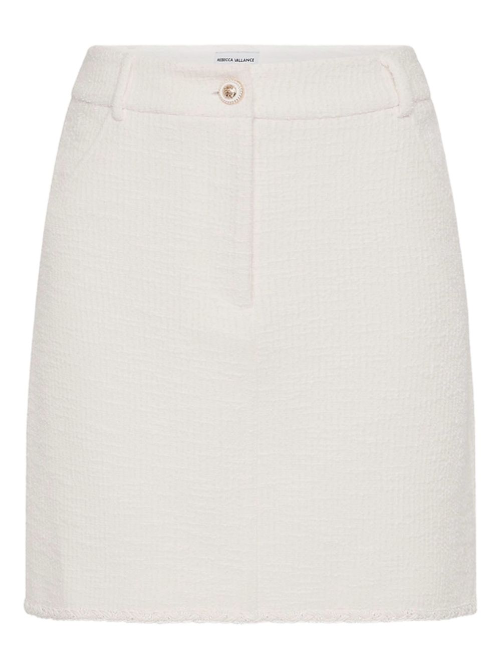 Rebecca Vallance Jonie button-detail bouclé skirt - White