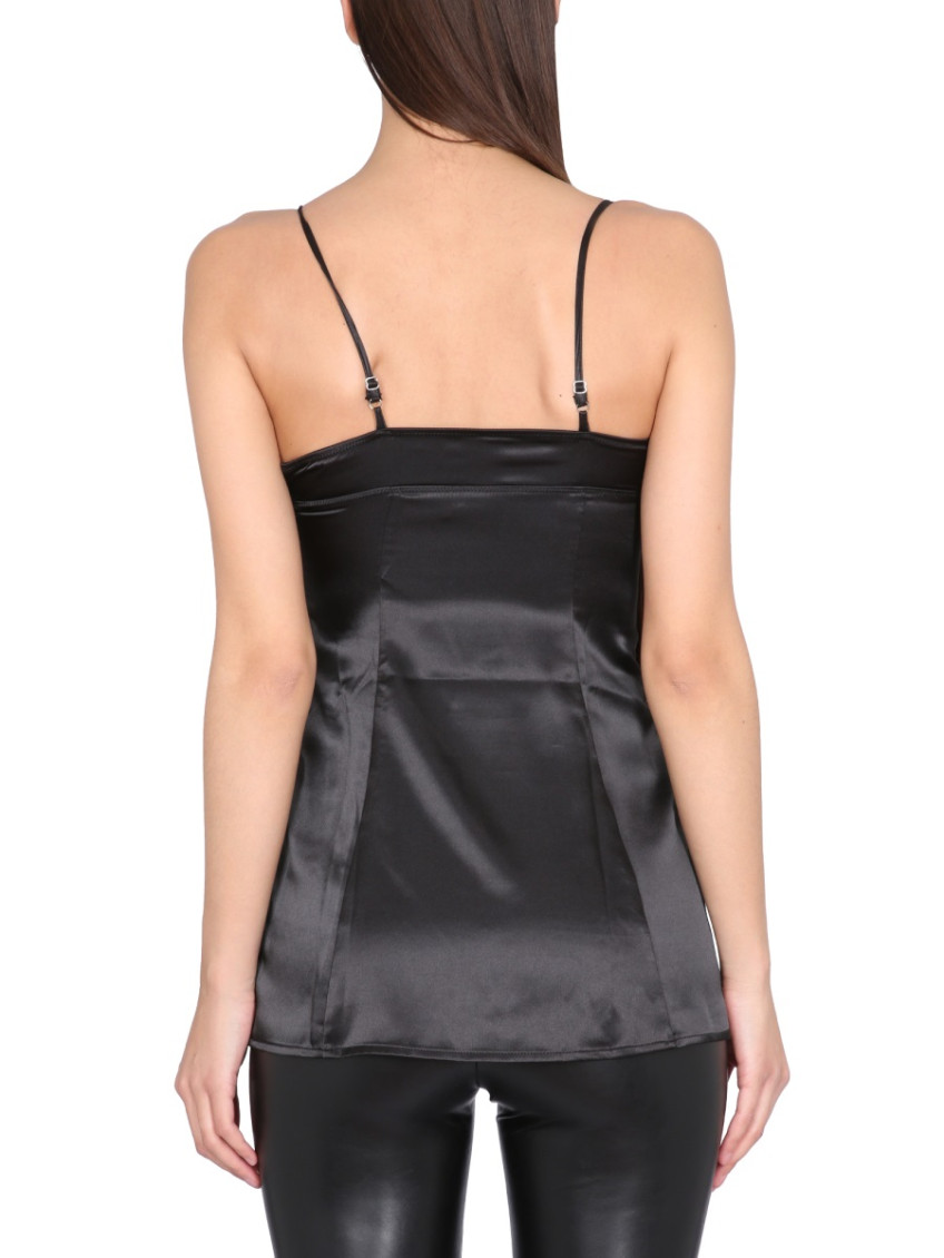Black Solid Scoop Neck Top