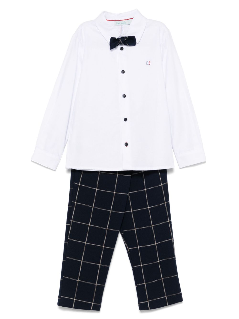 Windowpane trouser set - Blue