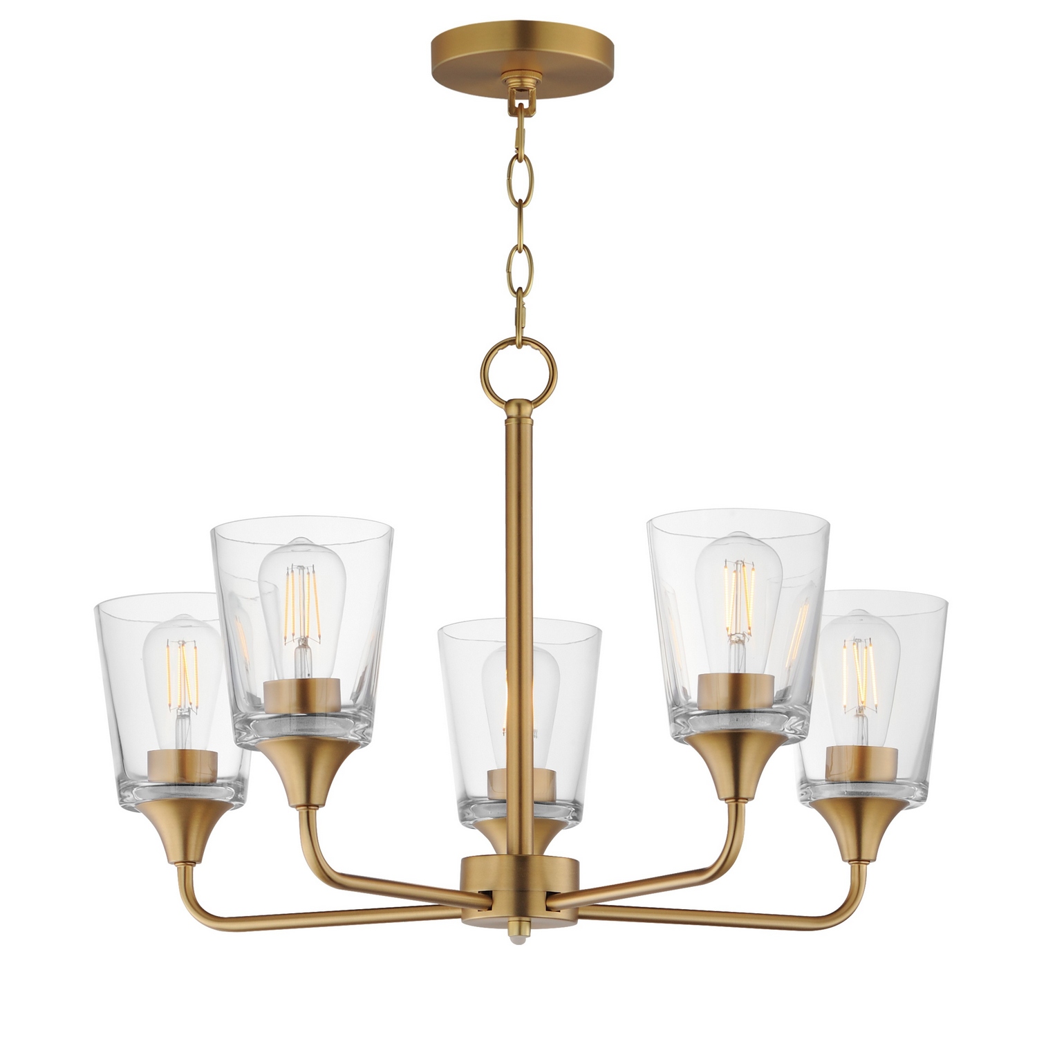 Natural Aged Brass Chandelier from the Hudson Collection
