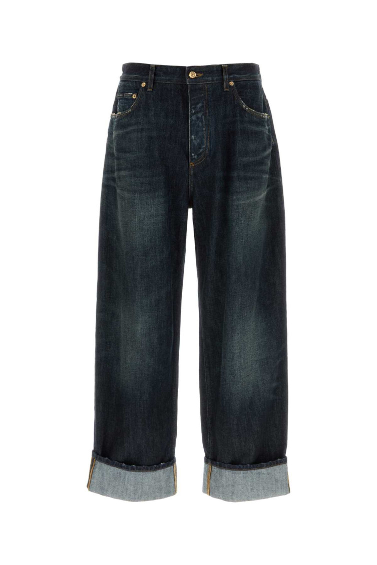 Dolce&Gabbana - denim jeans embroidered pocket rolled cuff