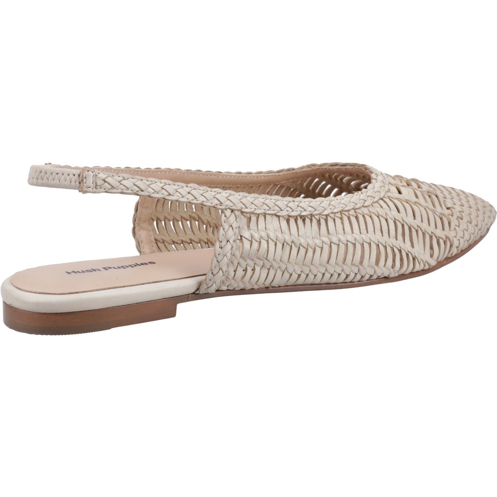 Hush Puppies Dalia Woven Leather Women's Cream Flat
