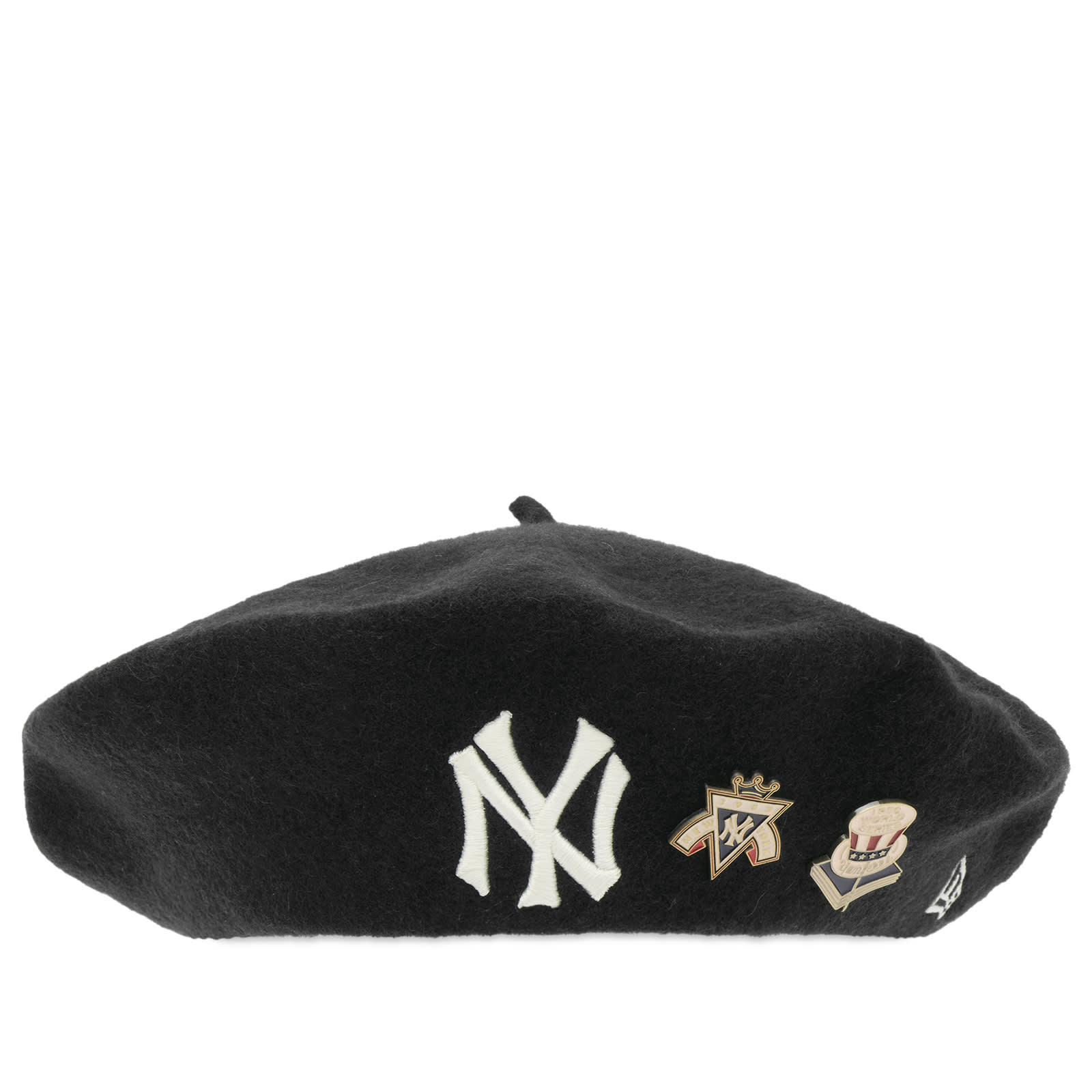 New York Yankees Pin Wool Beret in Black