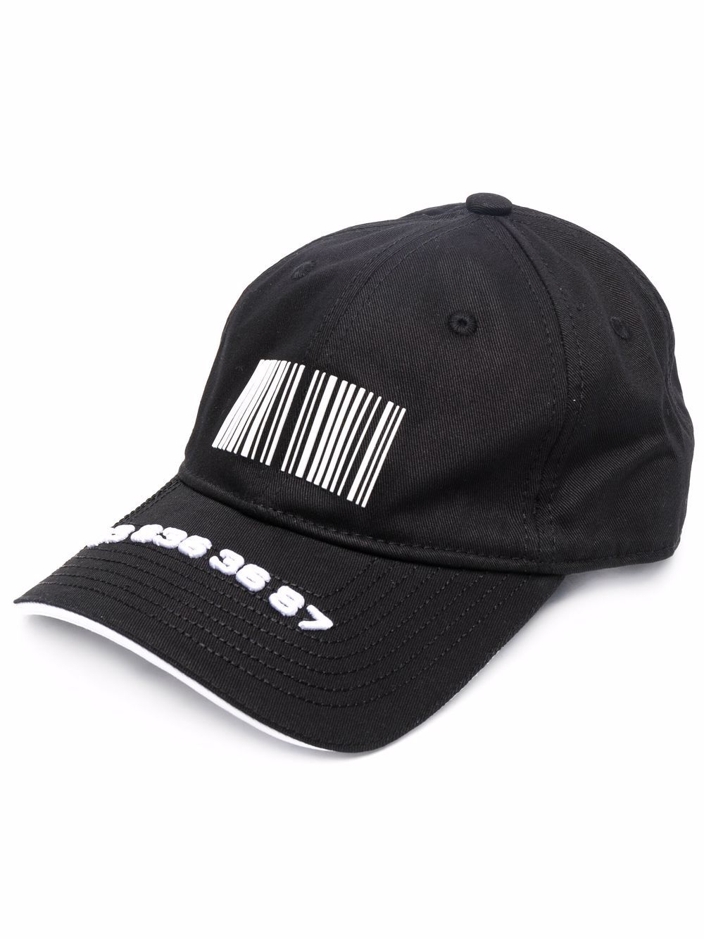 Barcode cotton baseball cap - Black