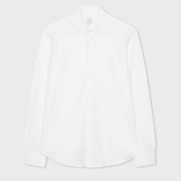 White Cotton Pique Shirt