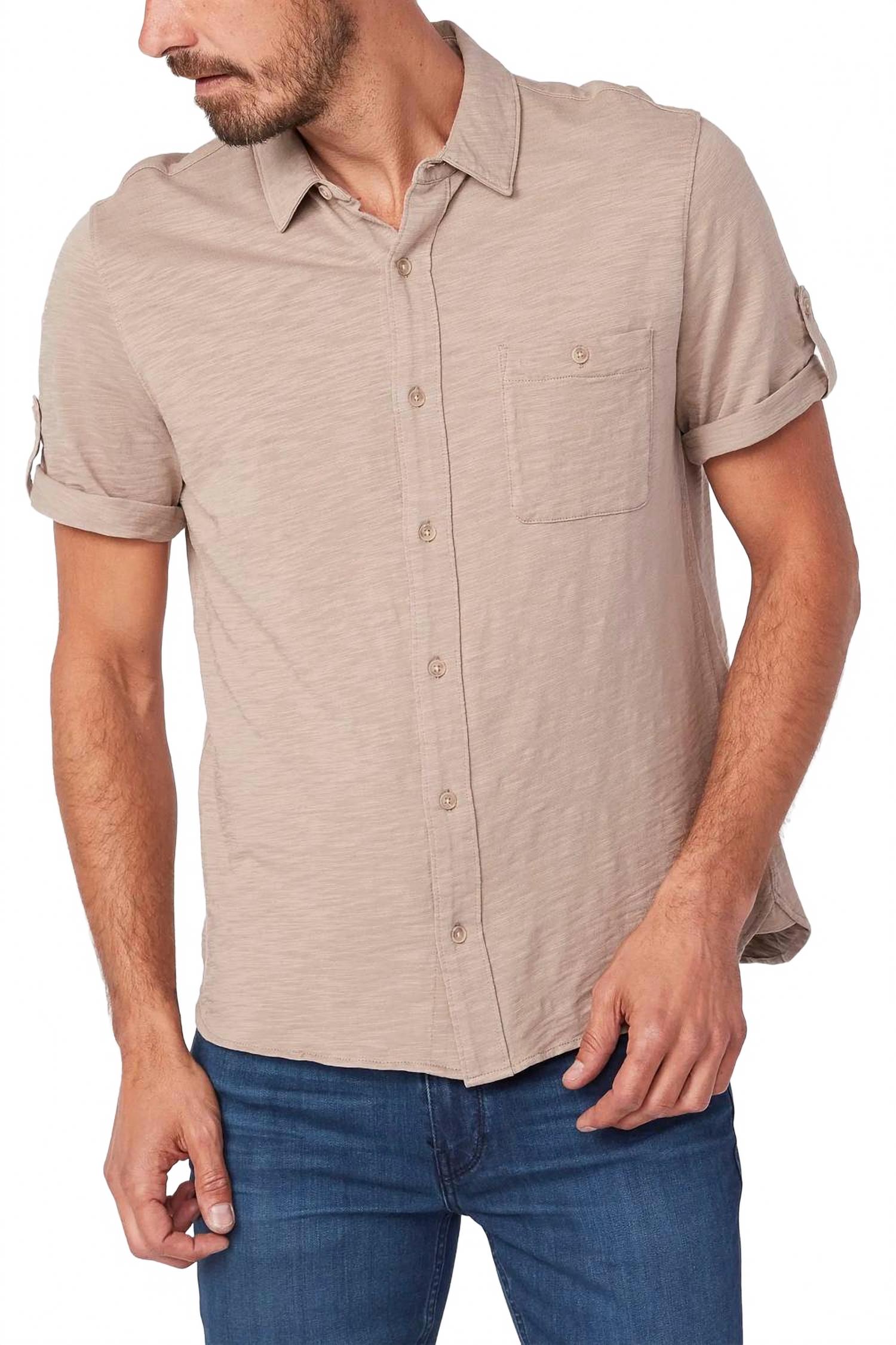 Brayden Short Sleeve Shirt In Soft Tan
