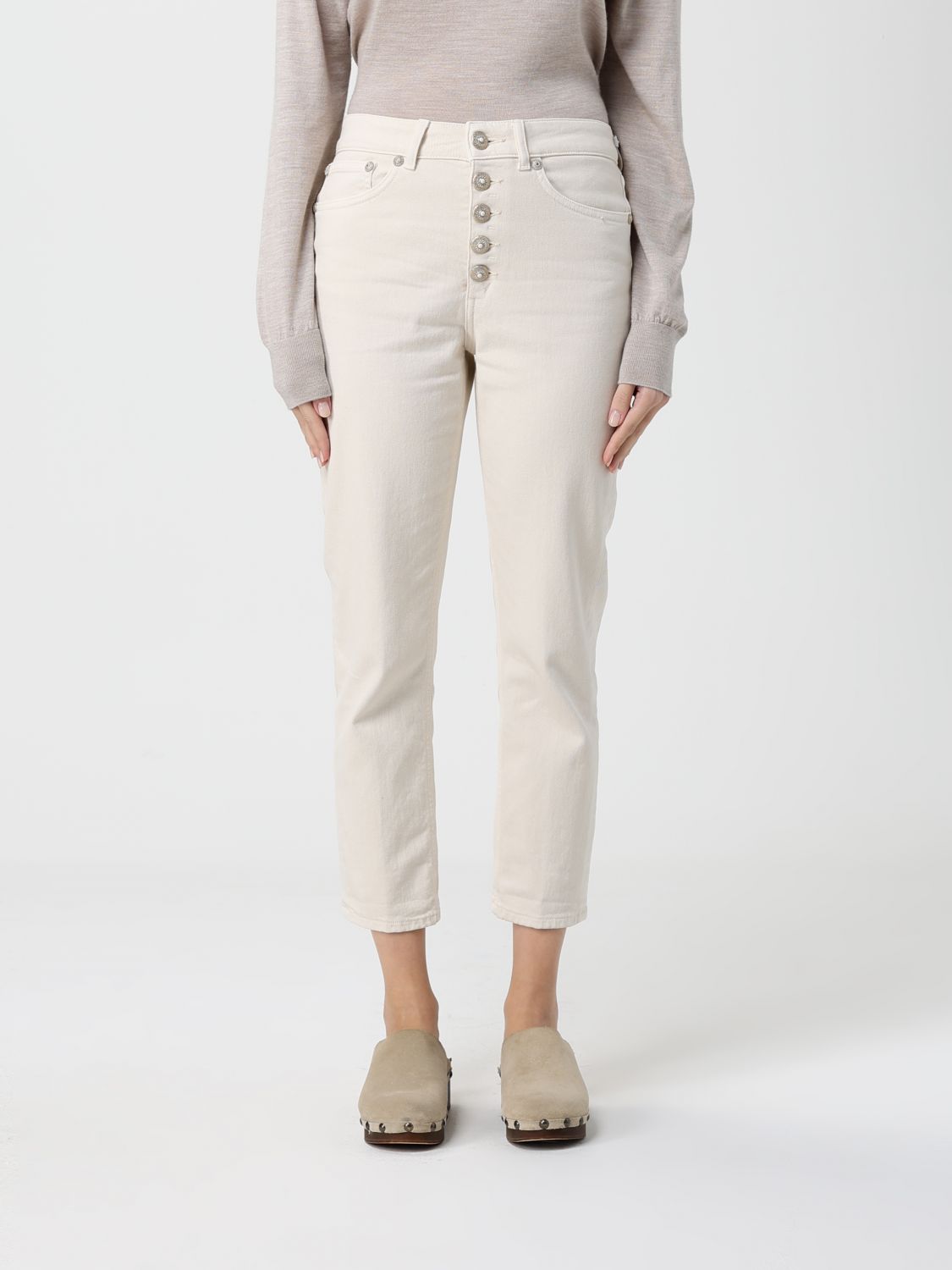 Jeans Woman color Beige