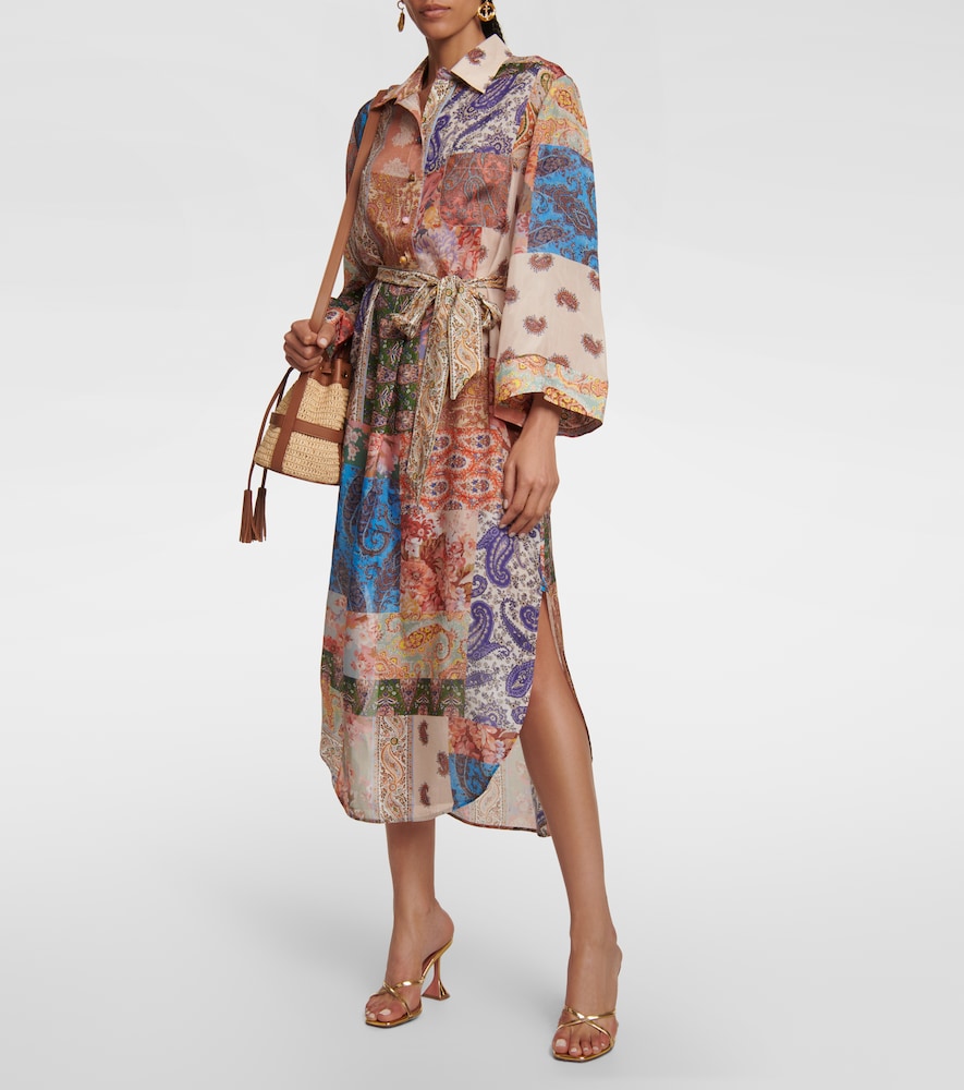 Devi printed silk midi dress