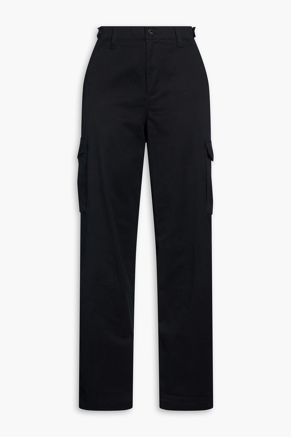 Cotton-blend gabardine cargo pants - Black - 2