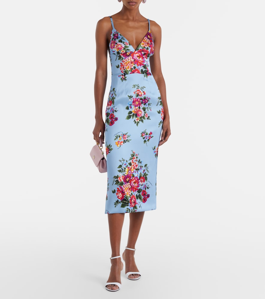 Floral satin midi dress