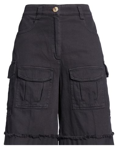 Woman Shorts & Bermuda Shorts Charcoal Size S Cotton