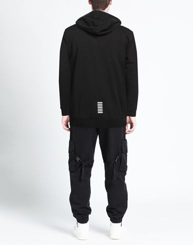 Man Sweatshirt Black Size XL Cotton, Elastane