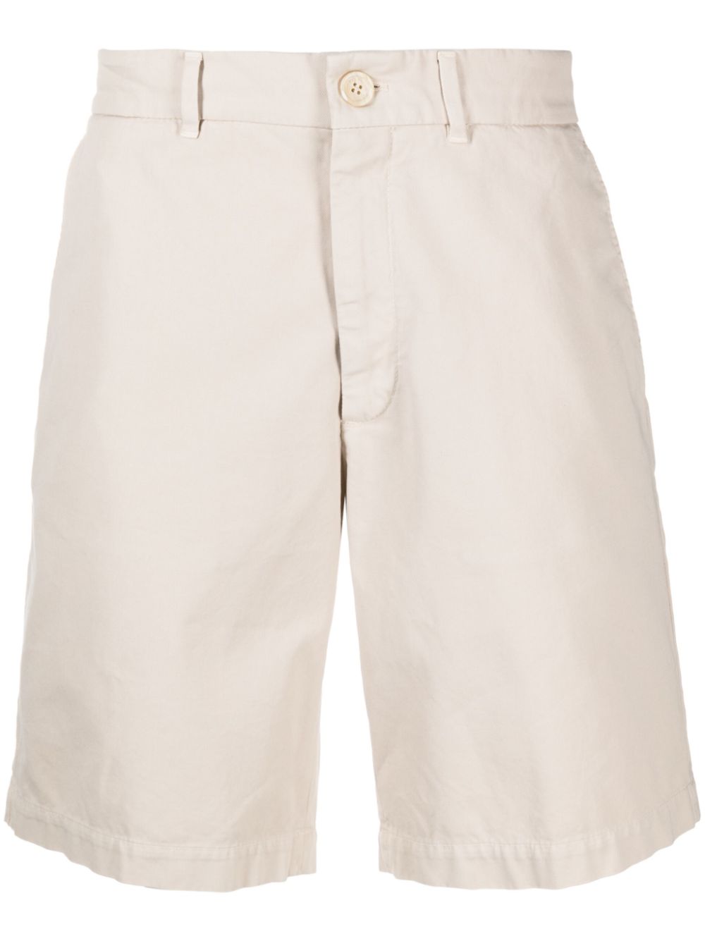 Knee-length twill bermuda shorts - Blue