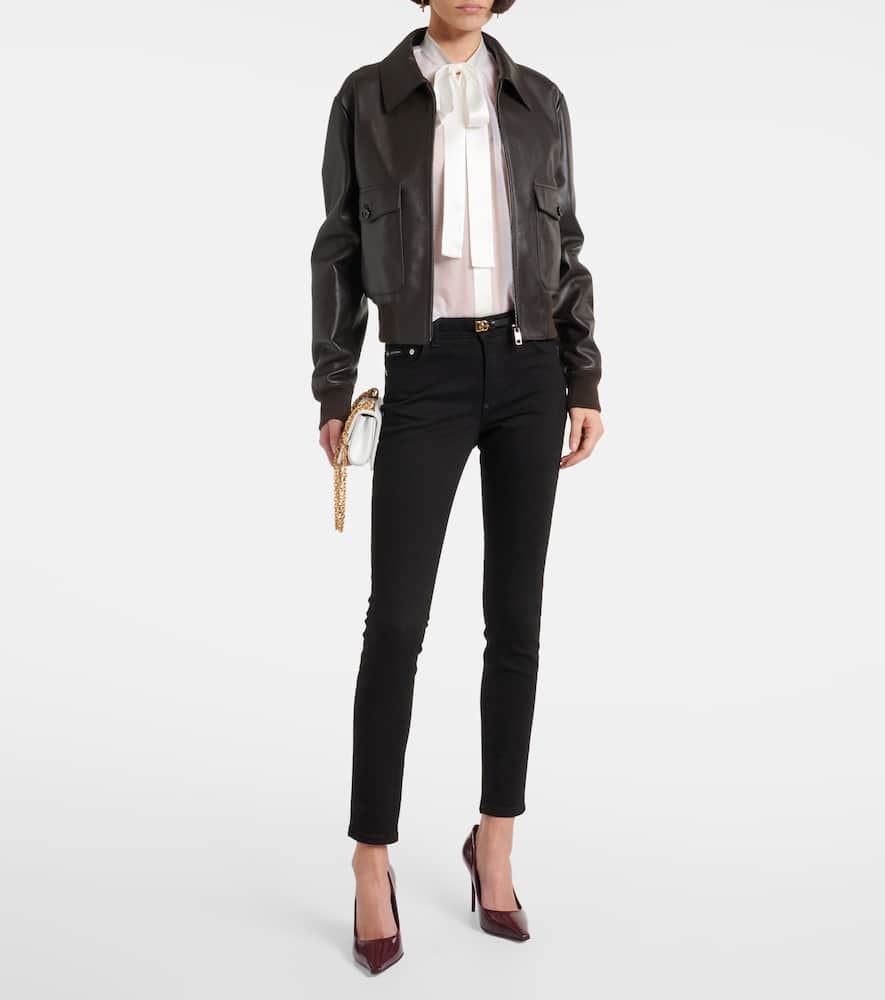 Bow-detail silk chiffon shirt
