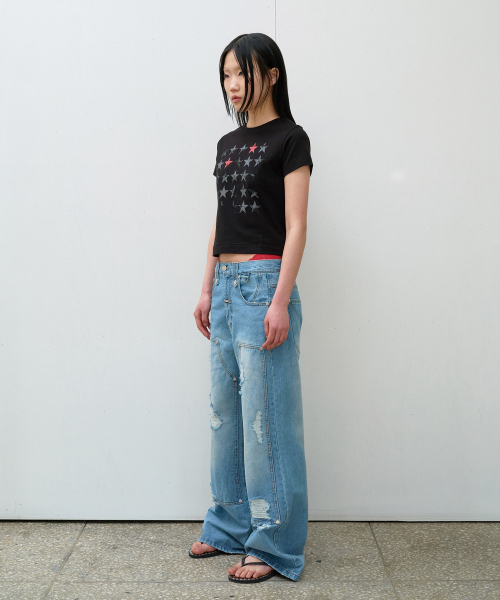 FADED STAR TEE BLACK