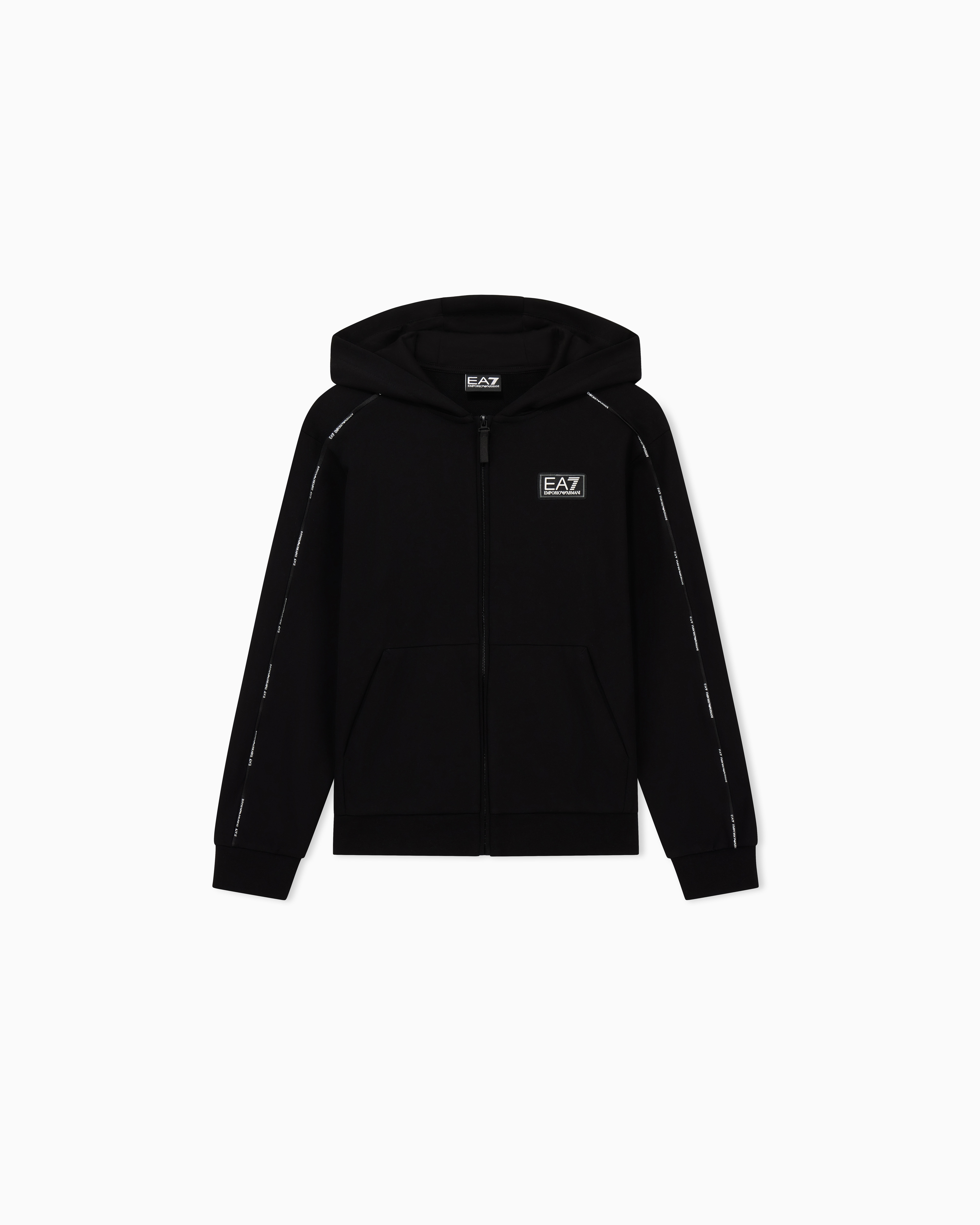Logo Series Boy cotton-blend hooded zip-up sweatshirt