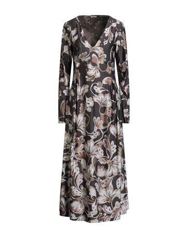 Malìparmi Woman Midi dress Dark brown Size 10 Polyester, Elastane