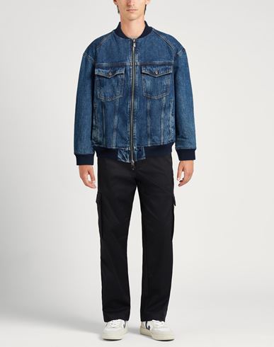 Man Denim outerwear Blue Size L Cotton