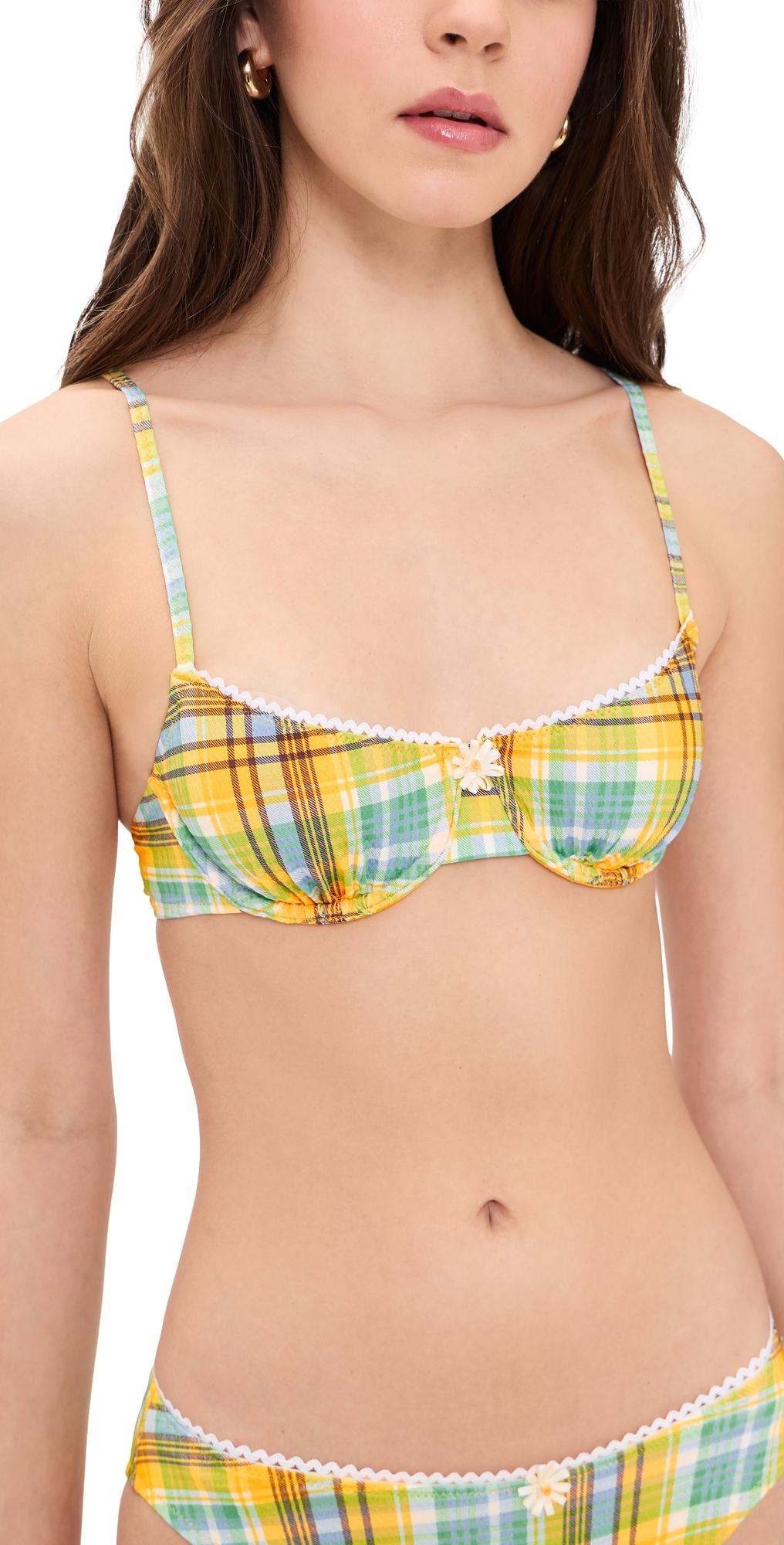 The Daphne Bikini Top Multi Plaid