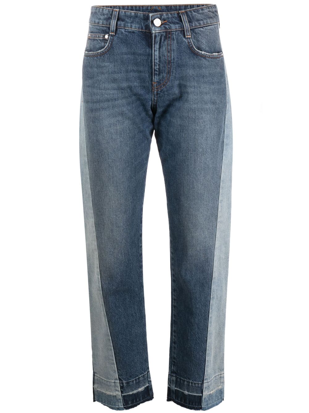 Colour-block straight-leg jeans - Blue