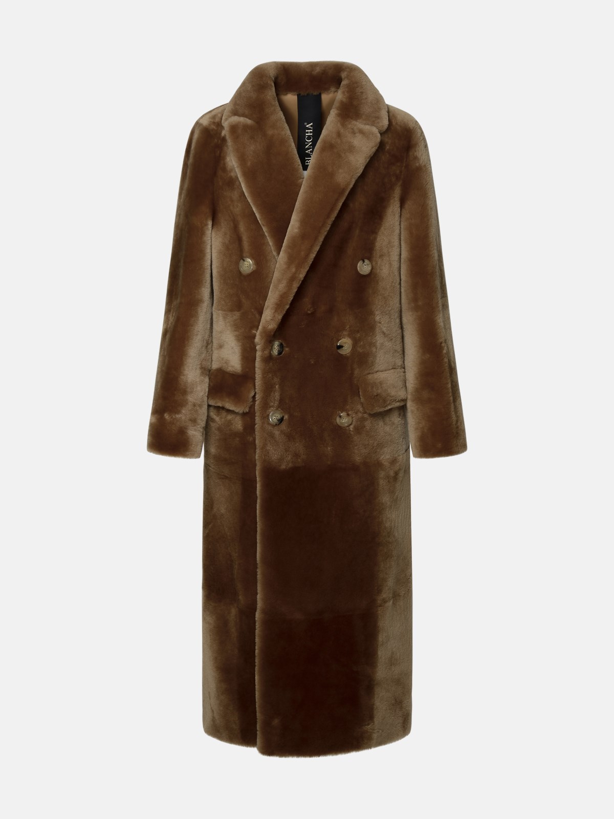 Long Brown Leather Fur Coat