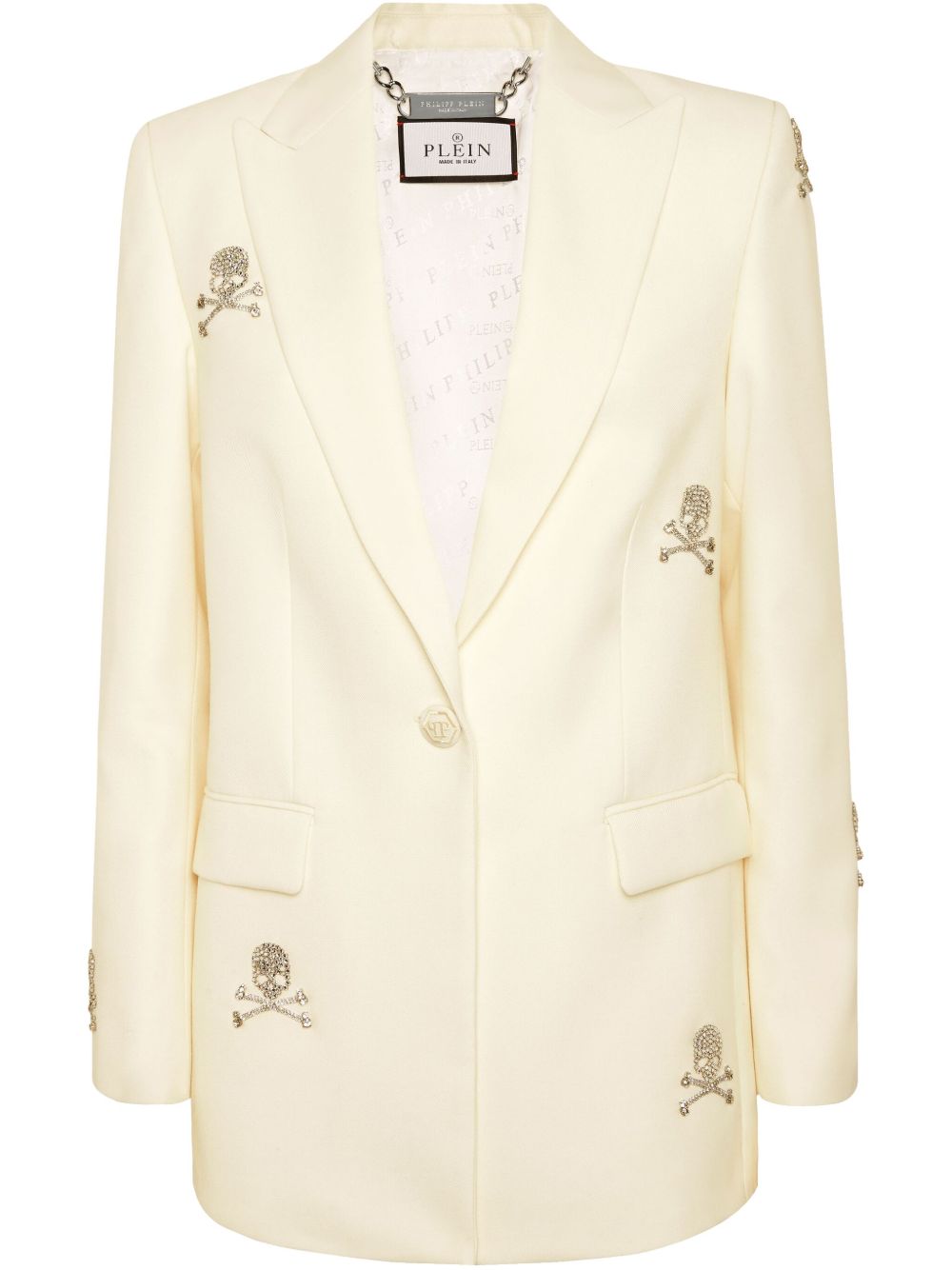 Philipp Plein Skull Strass blazer - White