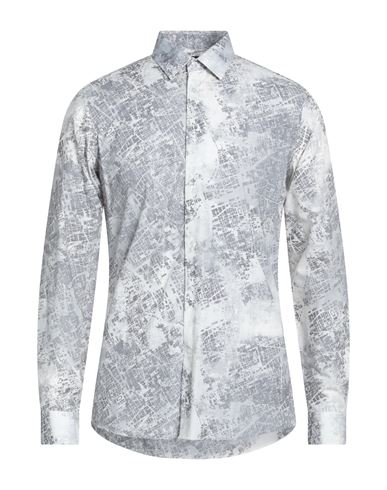 Man Shirt Light grey Size 15 Cotton