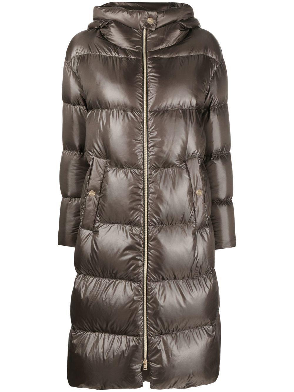 Quilted padded zipped coat - Neutrals